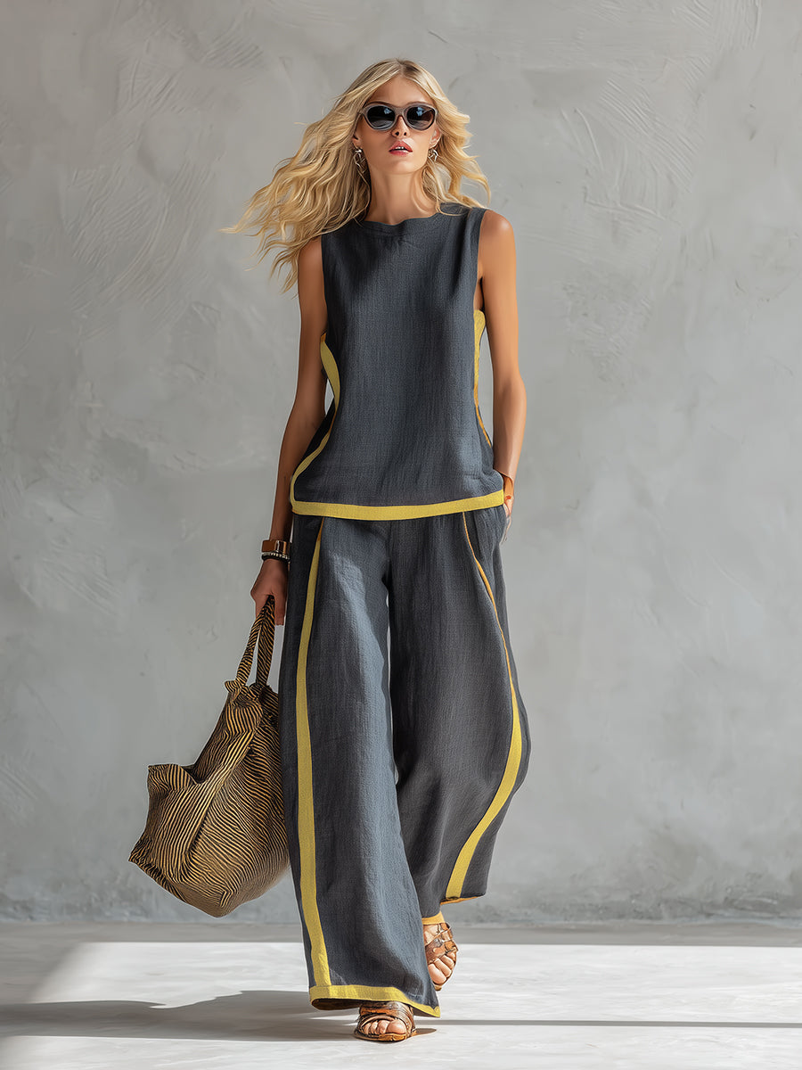 Valeria - Κομψό δίδυμο σετ με φαρδιά παντελόνια