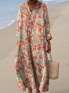 Vintage Floral Art Print Dress