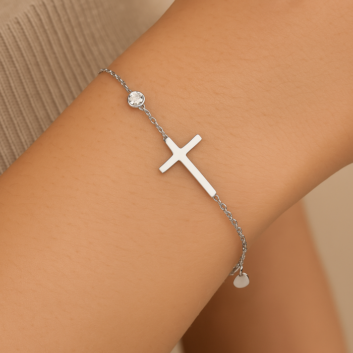 Ασημένια Βραχιόλι Καρδιά Faith