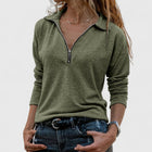 Χριστίνα - Γυναικείο πουλόβερ μισού φερμουάρ με χαλαρή εφαρμογή