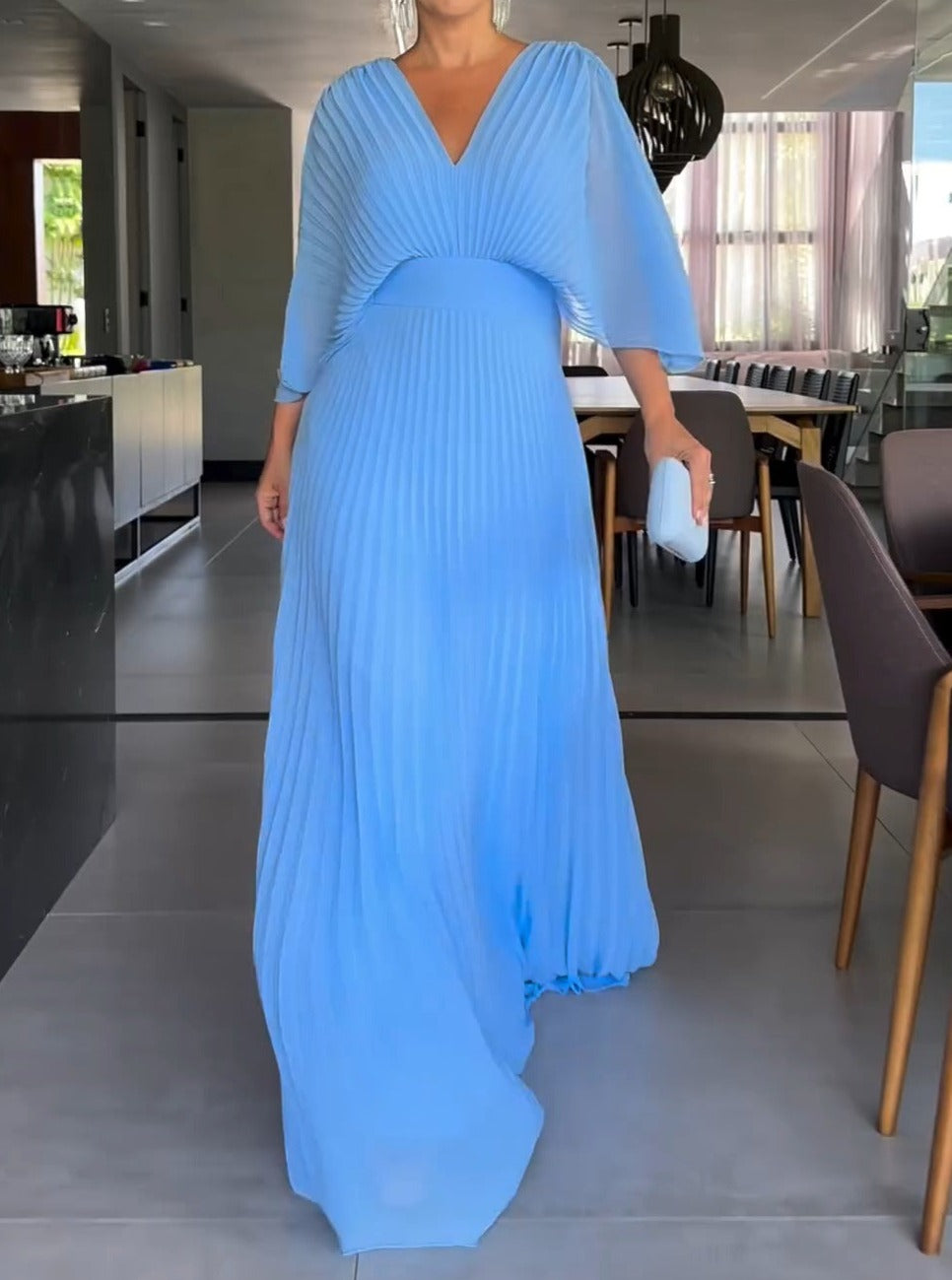 Sassa - Μακρύ Φόρεμα V-Neck