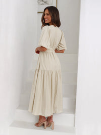 Μπέθανι - Φόρεμα Maxi με Πουφ Μανίκια