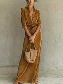 Aurelia | Φόρεμα από Suede με Ζώνη