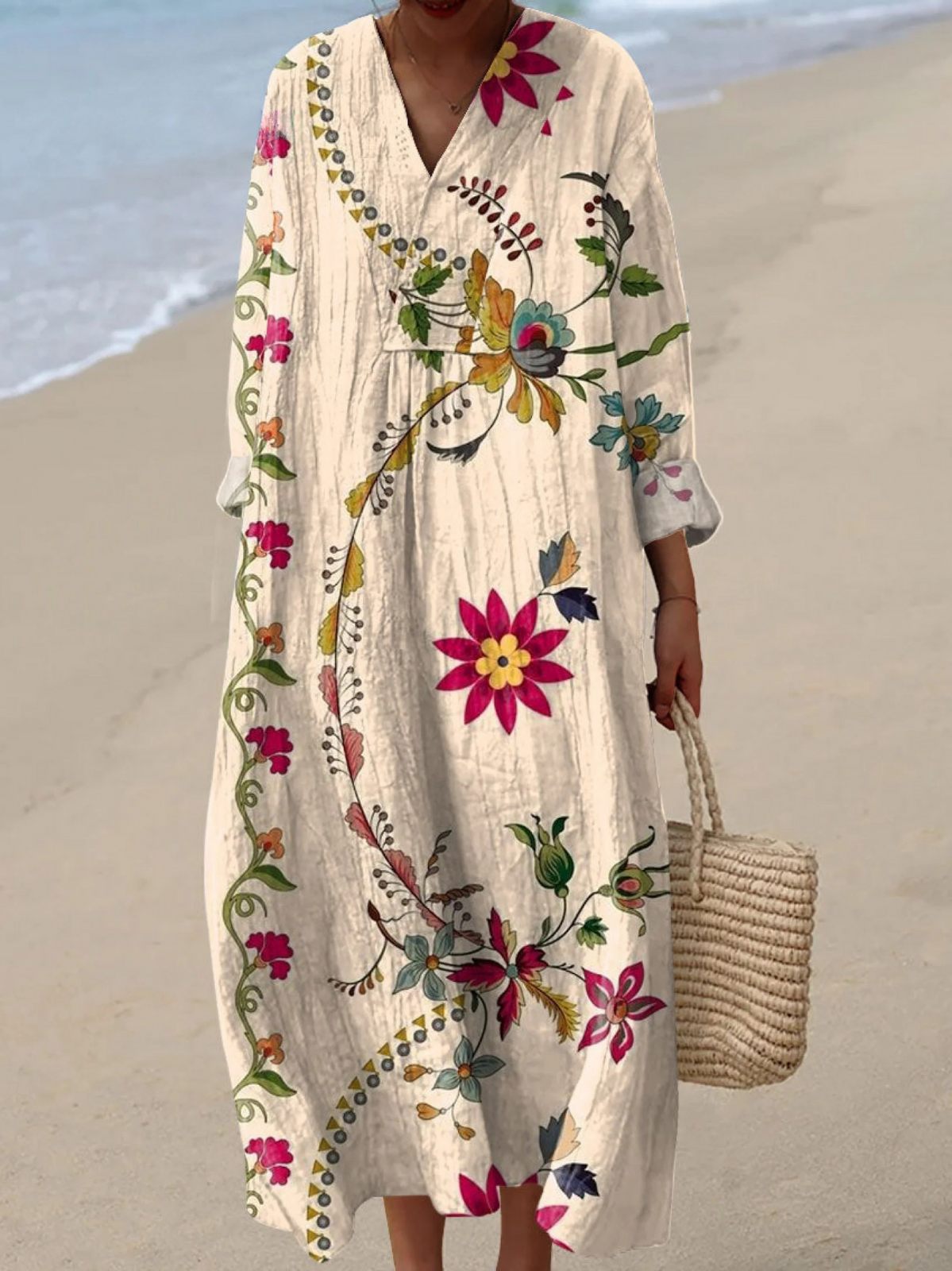 Vintage Floral Art Print Dress