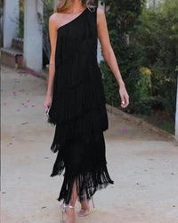 Λόρεν - Μαξι φόρεμα με φούντες