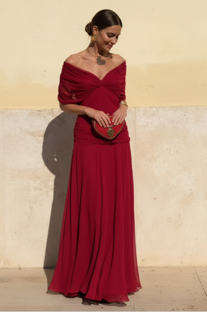 Valentina | Μακρύ Φόρεμα με V-ντεκολτέ