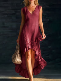 Sienna | Φόρεμα Boho Ruffle Υψηλό-Χαμηλό