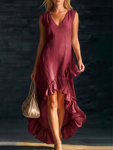 Sienna | Φόρεμα Boho Ruffle Υψηλό-Χαμηλό