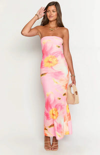 Αριζόνα - Floral Mesh Maxi Dress