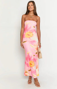 Αριζόνα - Floral Mesh Maxi Dress