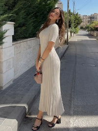 Maxi - Πλεκτό Μακρύ Φόρεμα