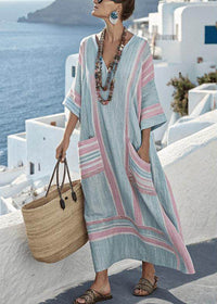 Ariella | Φόρεμα Maxi με Ρίγες και Πά Patchwork σε Μεγέθη