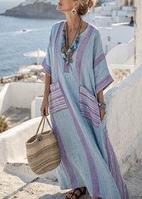 Ariella | Φόρεμα Maxi με Ρίγες και Πά Patchwork σε Μεγέθη