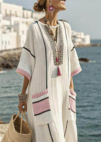 Ariella | Φόρεμα Maxi με Ρίγες και Πά Patchwork σε Μεγέθη