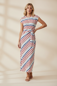 Scarlette – Φόρεμα Bodycon με Ρίγες και Ζώνη στη Μέση