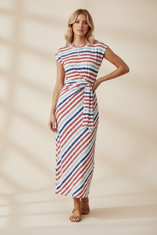 Scarlette – Φόρεμα Bodycon με Ρίγες και Ζώνη στη Μέση