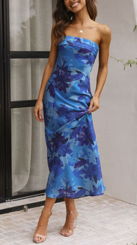 Jodie - Κομψό Strapless Midi Φόρεμα