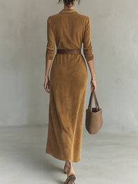 Aurelia | Φόρεμα από Suede με Ζώνη
