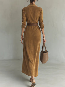 Aurelia | Φόρεμα από Suede με Ζώνη