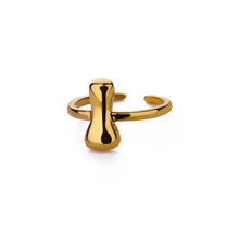 Δαχτυλίδι Χρυσό με Προσωποποιημένο Γράμμα σε Φούσκα (Ρυθμιζόμενο)