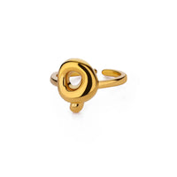 Δαχτυλίδι Χρυσό με Προσωποποιημένο Γράμμα σε Φούσκα (Ρυθμιζόμενο)