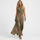 Theia - Πράσινο φλοράλ μάξι φόρεμα